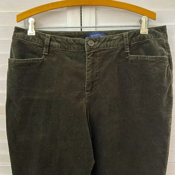 #22-Talbots Corduroy Pants Size 14 Stretch Curvy Olive Green - Picture 5 of 12